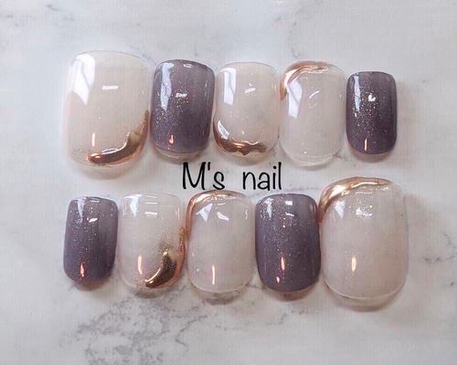 ミルキーパープルオーダーチップ ネイルチップつけ爪 ネイルチップ