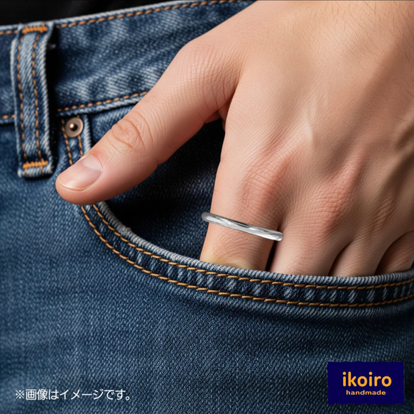 ■silver925 ハンドメイドリング　輪っか　丸　 サイズ1〜30号 4枚目の画像