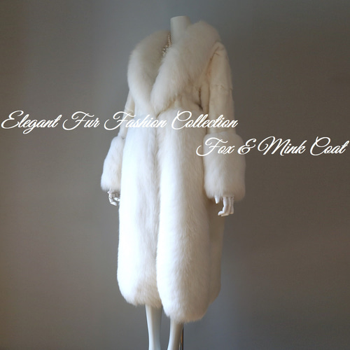 ドラマチックな表情☆ホワイトフォックスファー×ホワイトミンク