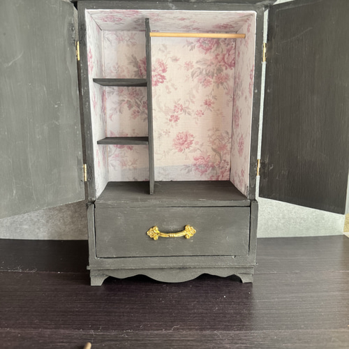 リカちゃんクローゼット　アイシードール　ブライス　ミニチュアクローゼット 木製クローゼット アイシードール ブライス ミニチュア