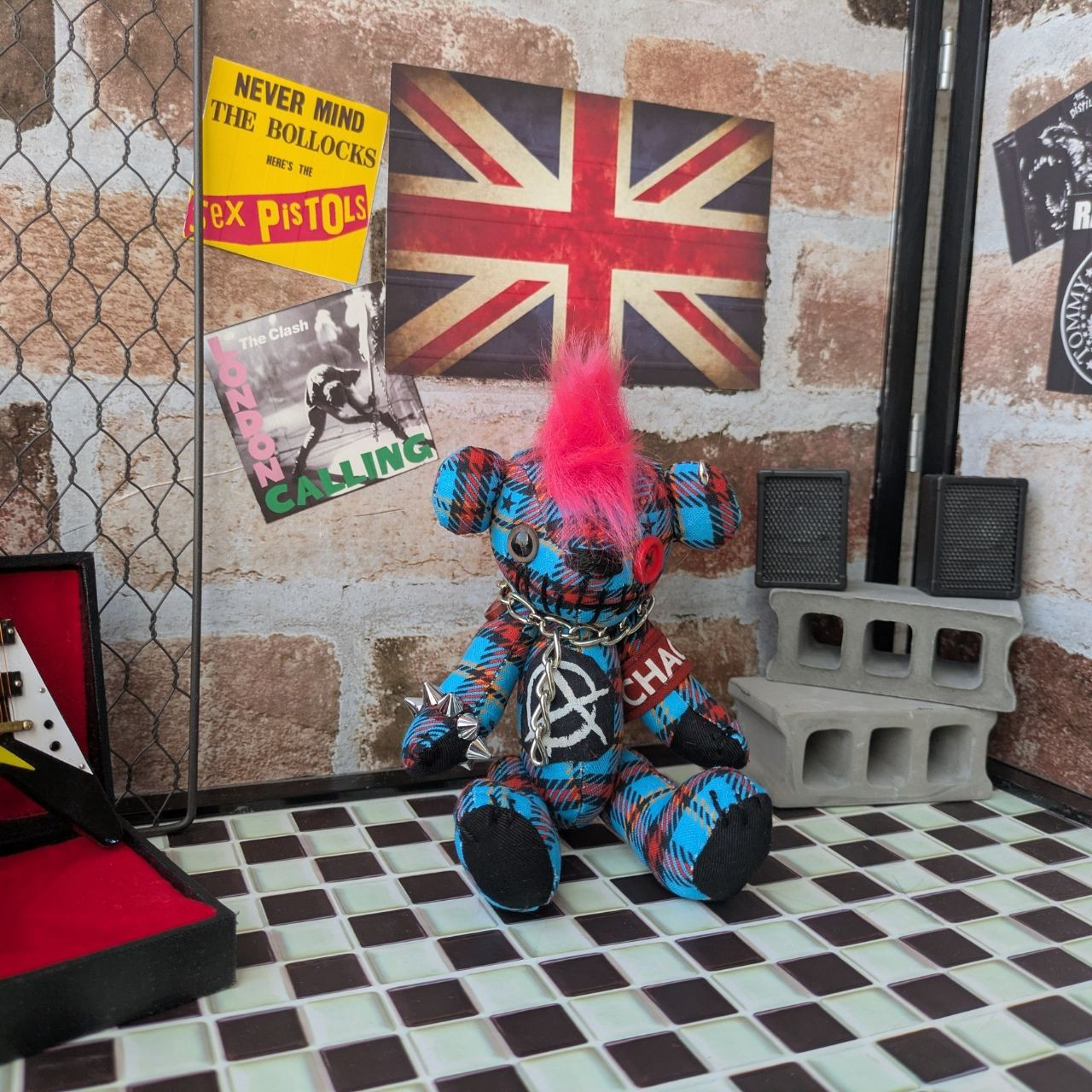 モヒカンデビルJrテディベア（１８ｃｍ）【moko* hand made bear】