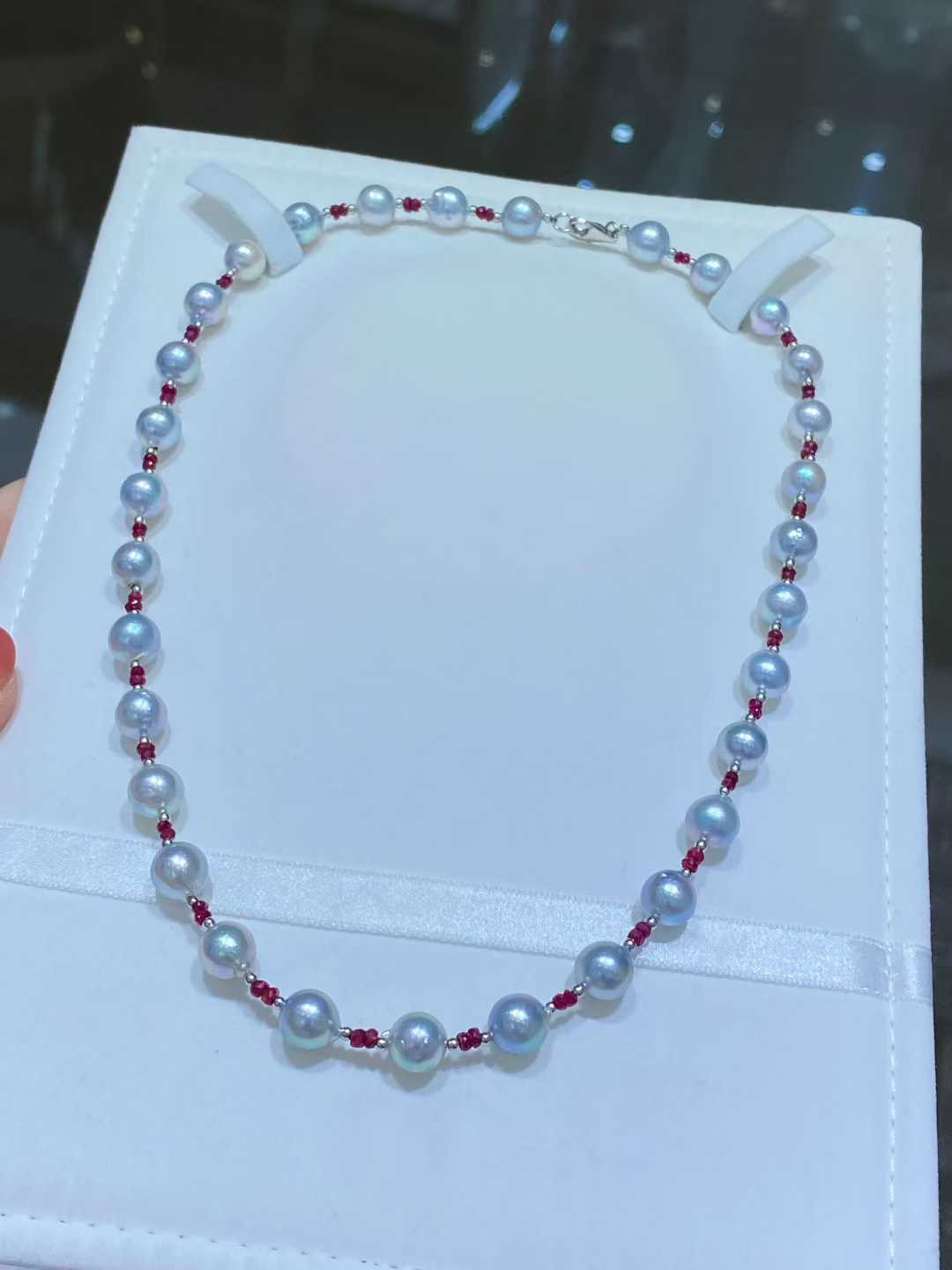 【高級】あこや真珠　一連ネックレスs925　3003