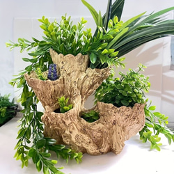 フラワーポット 切り株 木 多肉植物鉢 流木 植木ポット ヴィンテージ