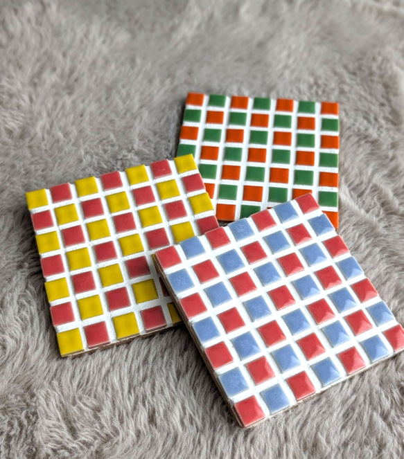 【名古屋モザイク】モザイクタイルのタイルコースター 2枚目の画像
