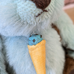 くまのぬいぐるみ　ふわふわアルパカ生地のぬくもり　爽やかチョコミントなテディベア　プレゼント　記念品にもおすすめ！！ 2枚目の画像