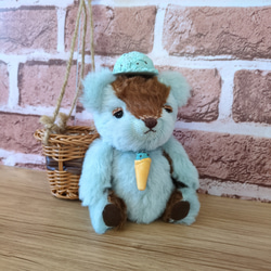 くまのぬいぐるみ　ふわふわアルパカ生地のぬくもり　爽やかチョコミントなテディベア　プレゼント　記念品にもおすすめ！！ 6枚目の画像