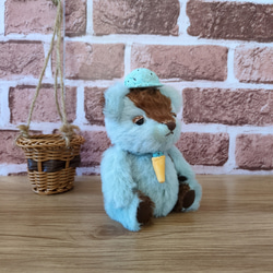 くまのぬいぐるみ　ふわふわアルパカ生地のぬくもり　爽やかチョコミントなテディベア　プレゼント　記念品にもおすすめ！！ 3枚目の画像