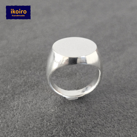 ■silver925 ハンドメイド　丸印台　印台リング サイズ1〜30号 3枚目の画像