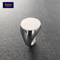 ■silver925 ハンドメイド　丸印台　印台リング サイズ1〜30号 2枚目の画像