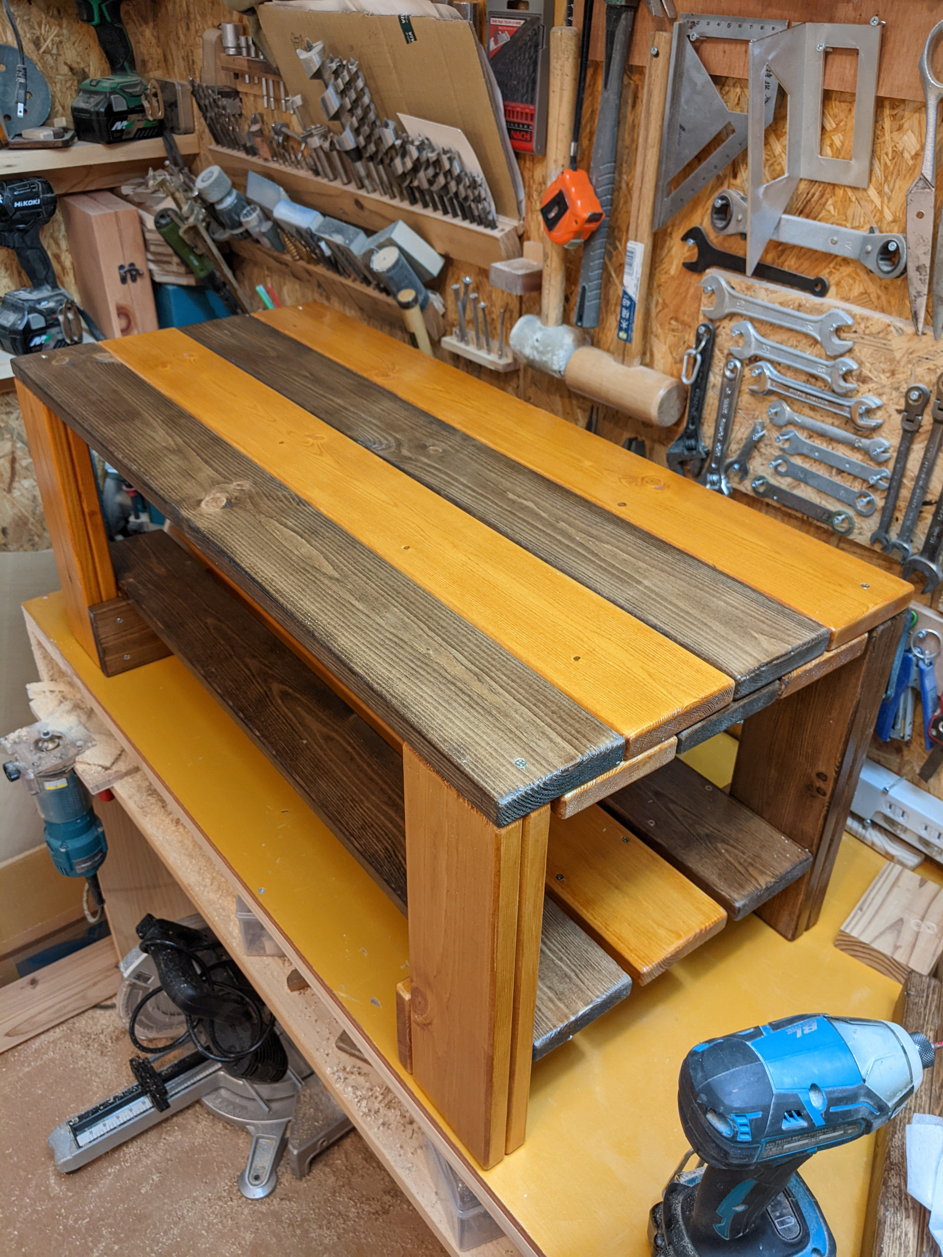 【全部材Ｒ加工】木製ローテーブル ミックス［ベンチ　イス　チェア　デスク　机］