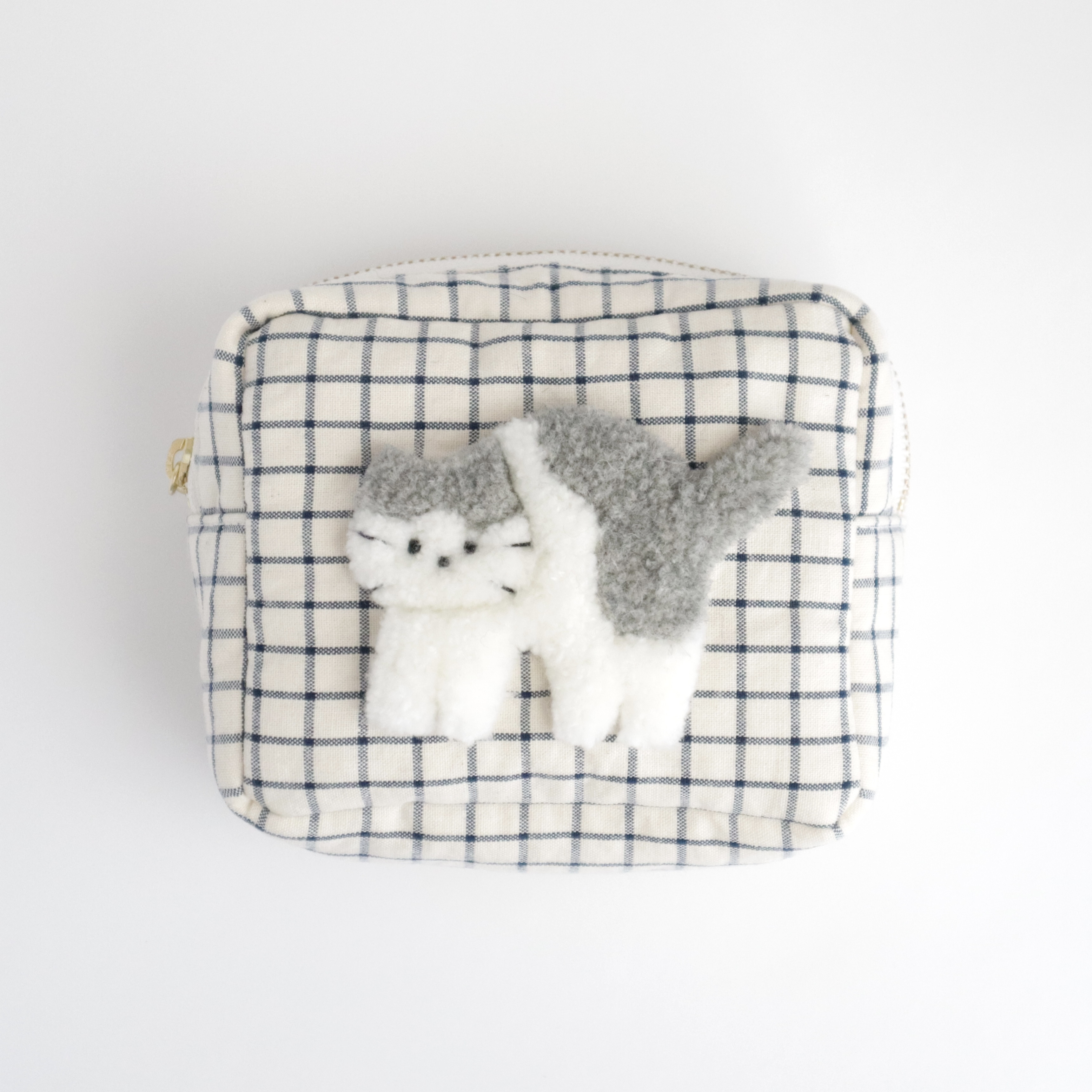 ハチワレ猫（白×グレー）のボックスポーチ ポーチ wod 通販 19547281