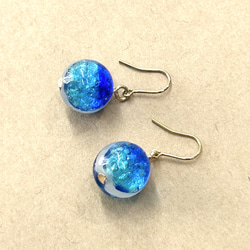 カビラマリン 蓄光ホタルガラス ピアス サージカルステンレス ピアス