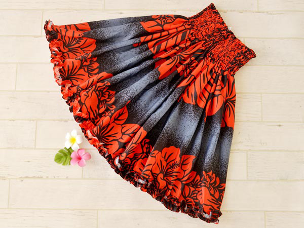 裾フリルが可愛い　　細見えパウスカート　パウスカート　フラダンス　太って見えないパウ　p00606　受注生産　即納