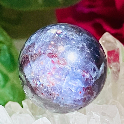 アイオライト サンストーン ブラッドショット スフィア タンブル 原石