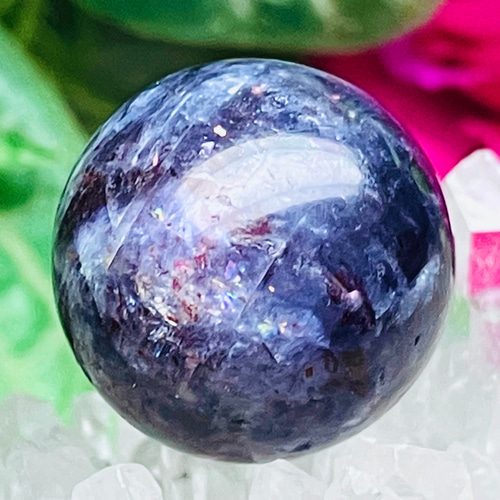 アイオライト サンストーン ブラッドショット スフィア タンブル 原石