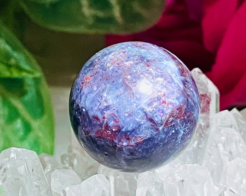 アイオライト サンストーン ブラッドショット スフィア タンブル 原石