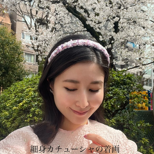 細身カチューシャ リントンツイード グリーンチェック ギフトにも