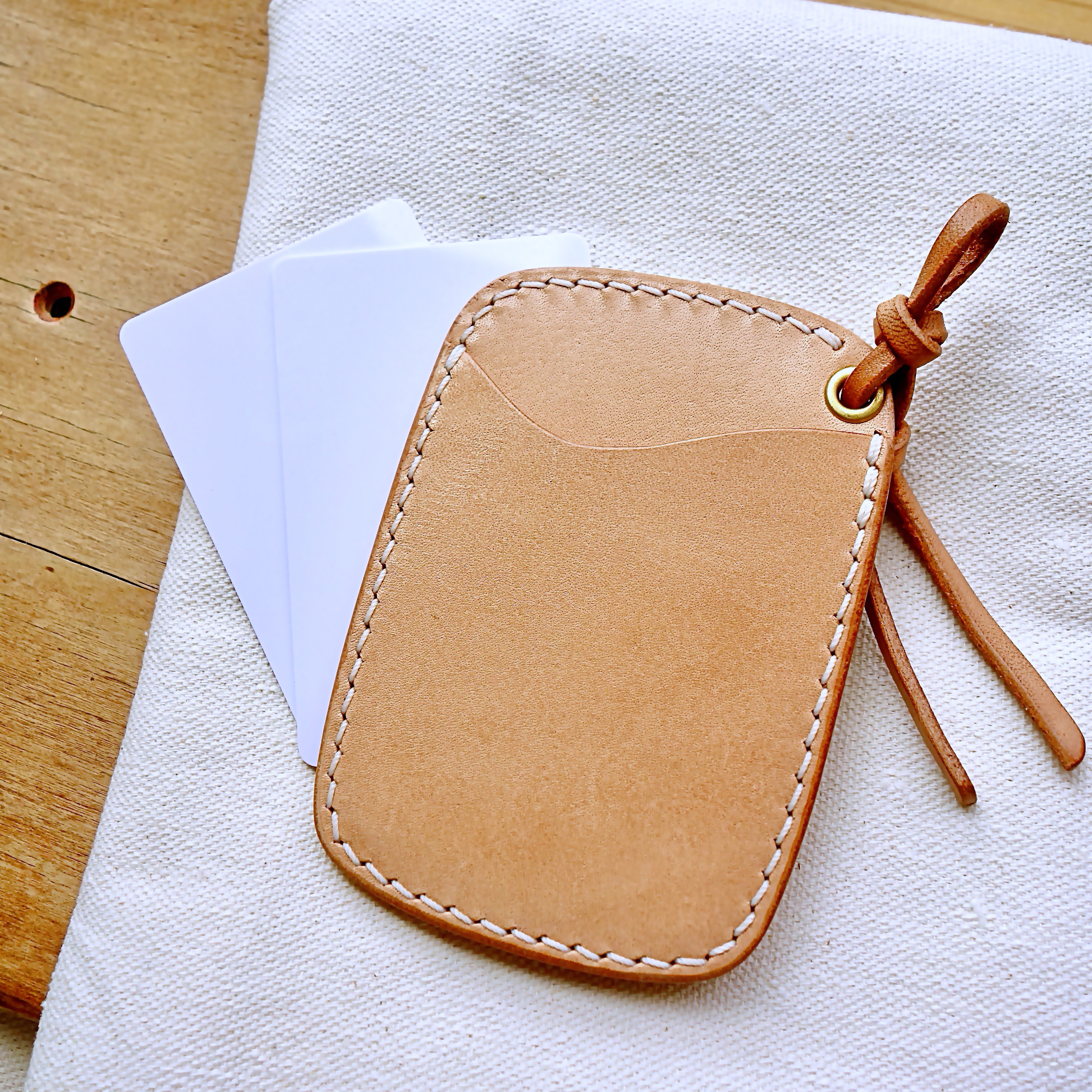 両面レザーパスケース カードケース 本革 ヌメ革 S-003