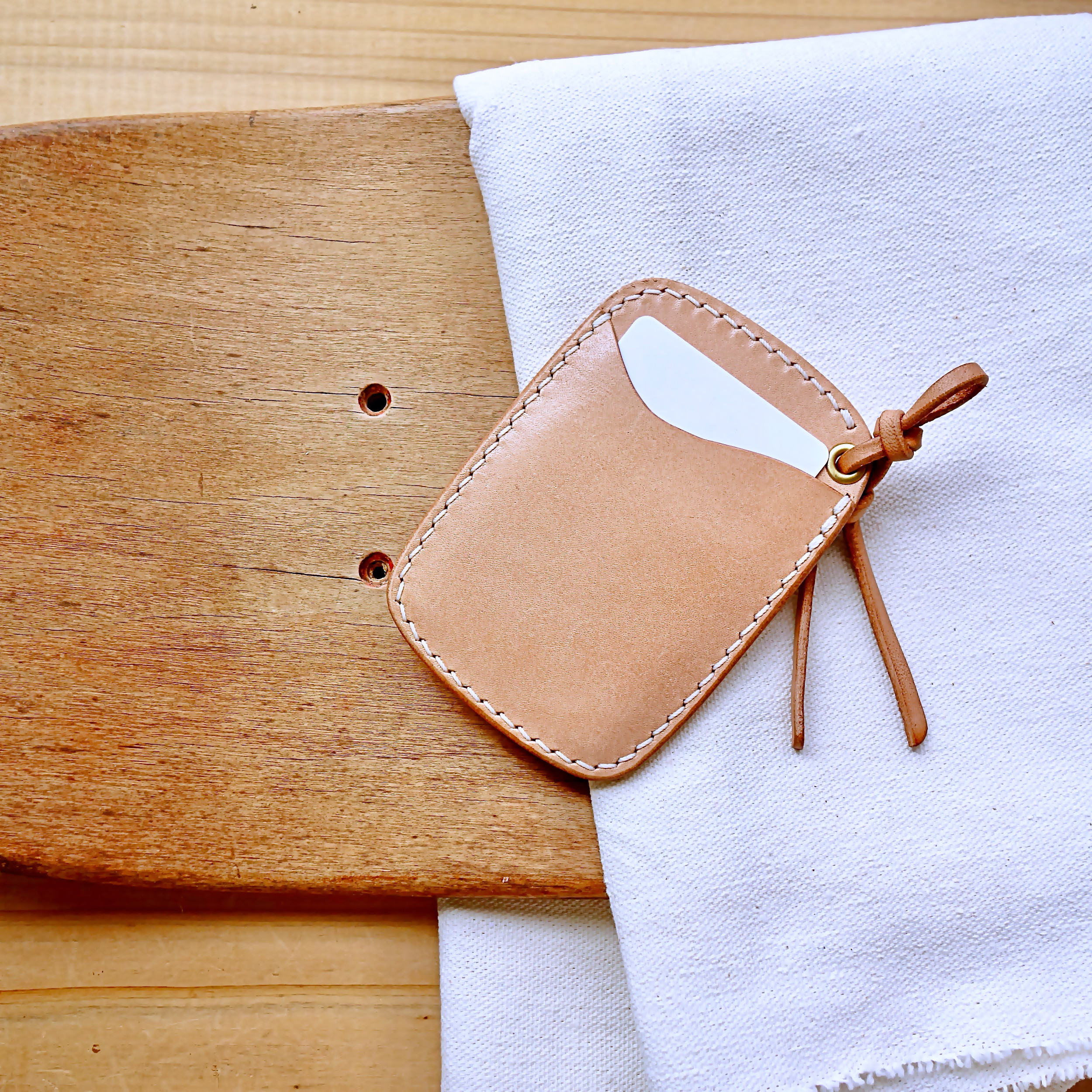 両面レザーパスケース カードケース 本革 ヌメ革 S-003