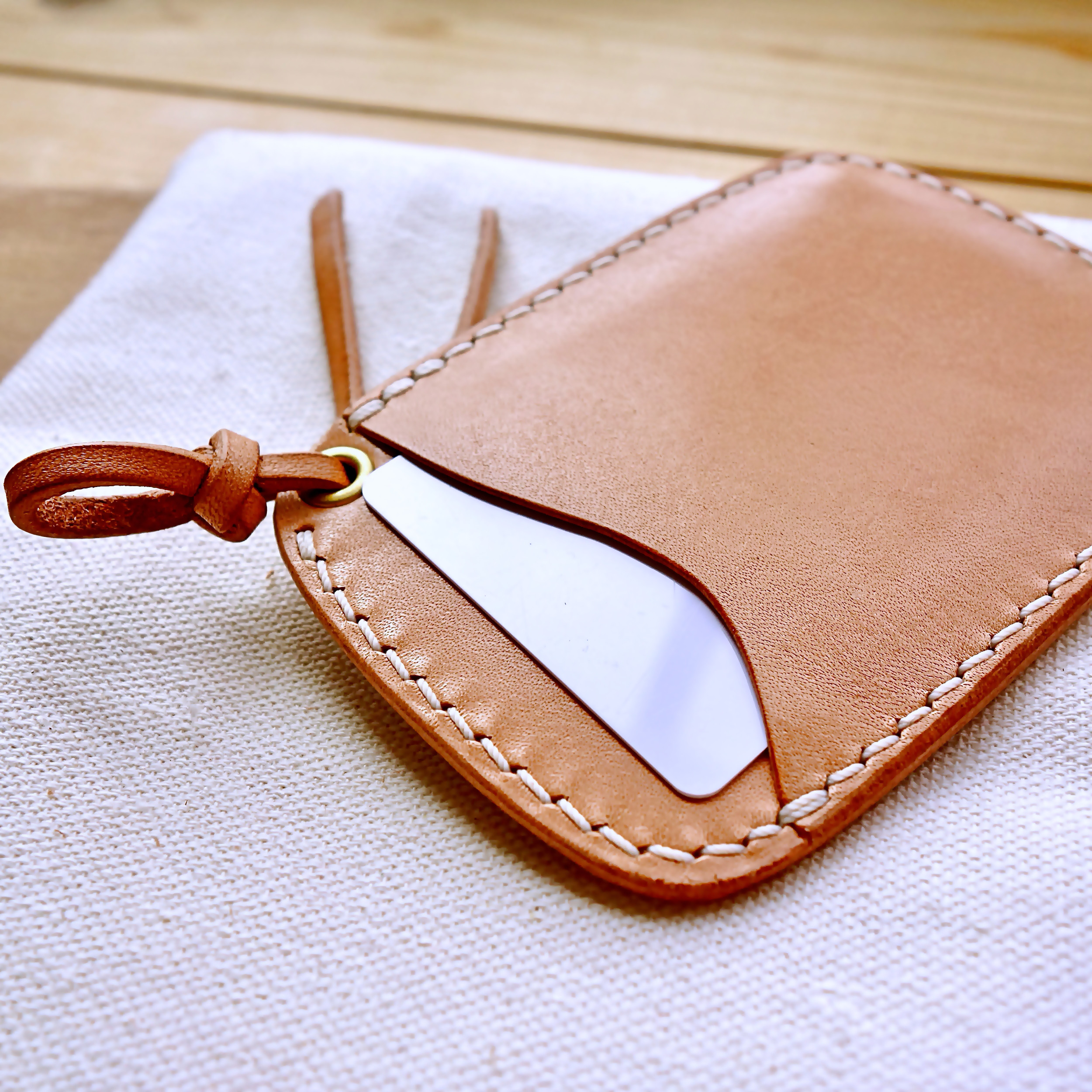 両面レザーパスケース カードケース 本革 ヌメ革 S-003