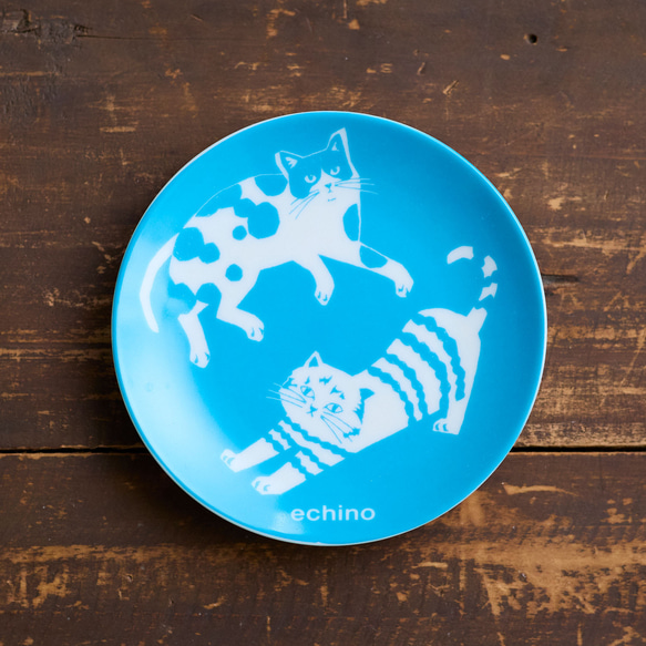 echino / エチノ 豆皿 NekoNoe ネコ柄 陶器 5枚目の画像