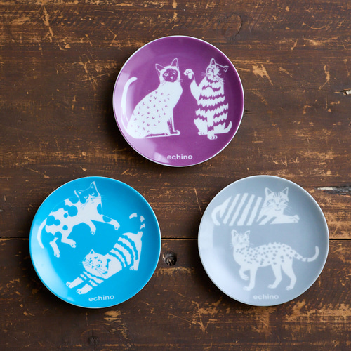 動物イラスト陶器皿3点セット 送料無料】ZAK-10 ※3点セット※ 猫 ねこ