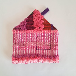 ☆さをり織り フード付きポンチョ☆ さおり織り 手織り 茶色 グリーン