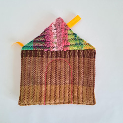 ☆さをり織り☆ ベレー帽 さおり織り どんぐり帽 ブルー パープル