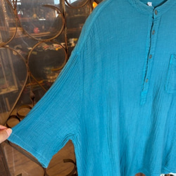 ダブルガーゼ トップス 半袖 無地 男女兼用 ユニセックス プルオーバー コットン 部屋着　メンズ レディース 12枚目の画像