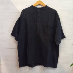 ダブルガーゼ トップス 半袖 無地 男女兼用 ユニセックス プルオーバー コットン 部屋着　メンズ レディース 8枚目の画像