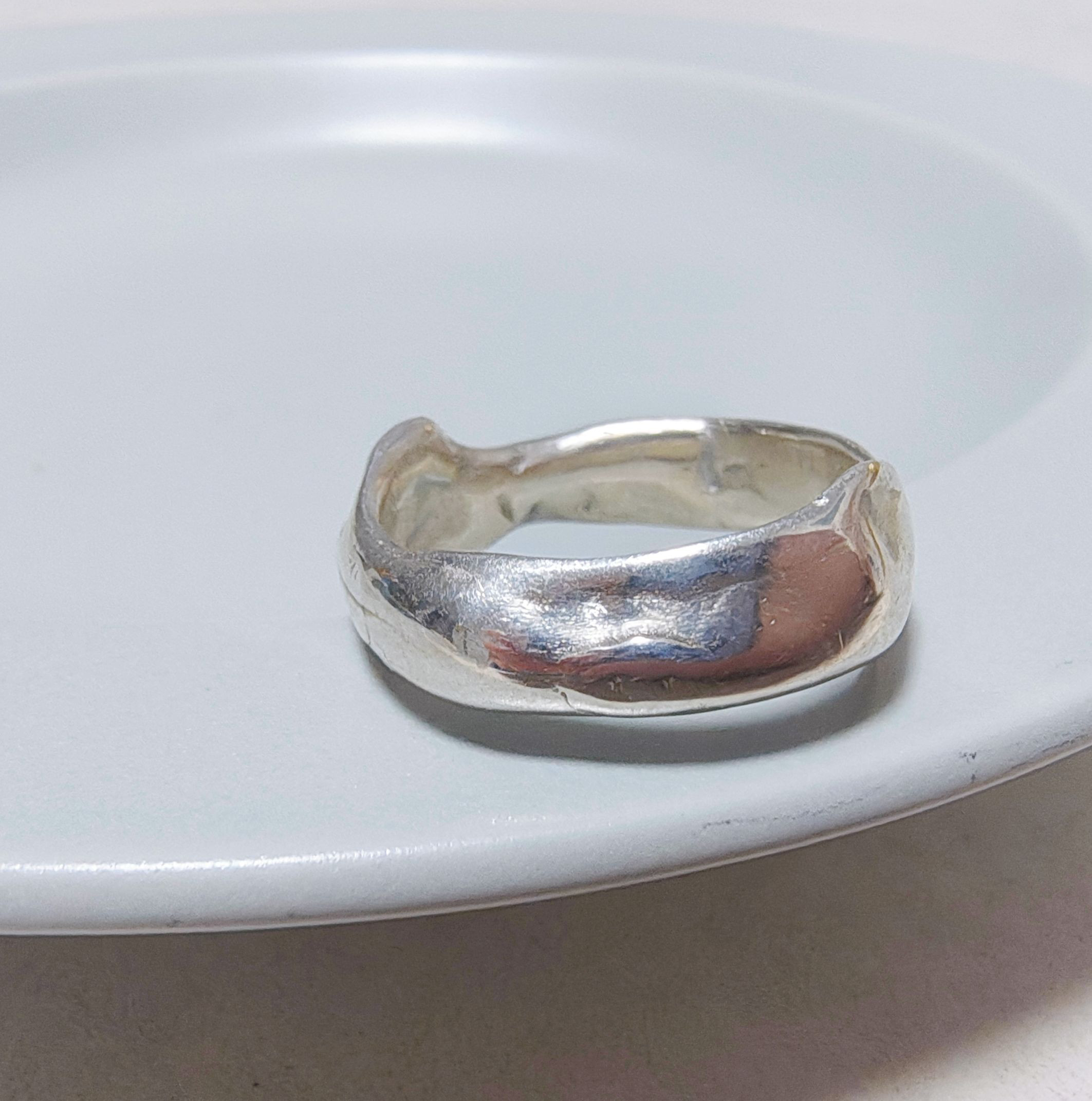 【一点物】21号 シルバーリング 鏡面 メンズ レディース ユニセックス シルバー925 SV925 地金 重厚感