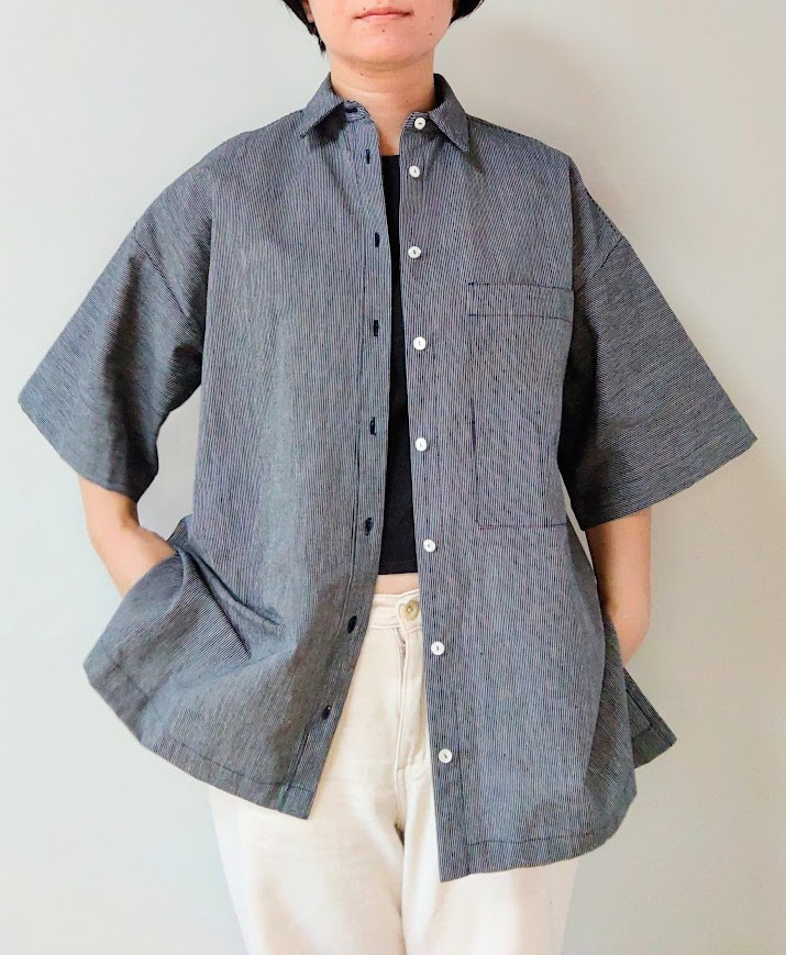 【再販】藍染め　ビッグシャツ　BL0016