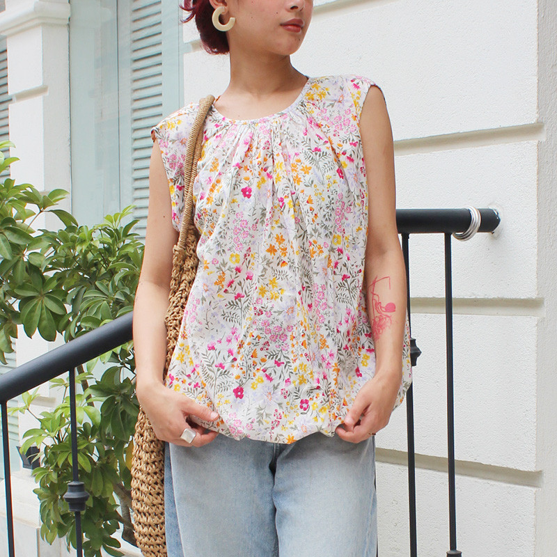 ◉真夏も涼しい◉マシュマロバルーンブラウス　サマーホワイト