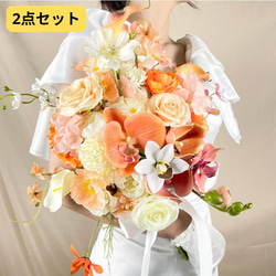 レンタル テラコッタ オレンジ 結婚式 前撮り ブーケ ウェディング