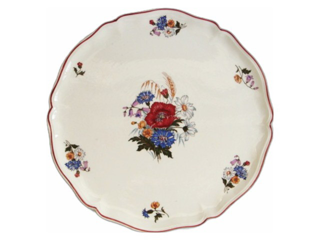 サルグミンヌ プレート大 AGRESTE フランス アンティーク SARREGUEMINES 花リム プラター