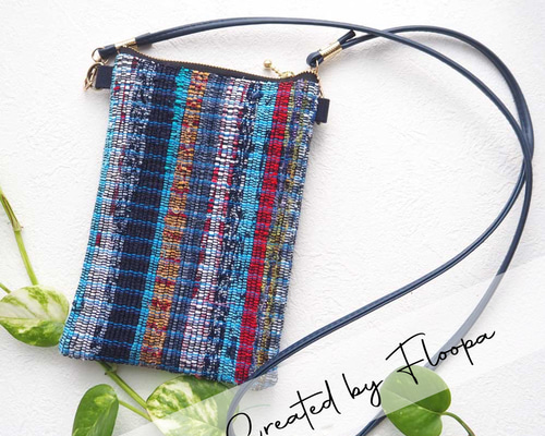 price down 裂き織り作家のショルダーバッグ かや裂き織 ショルダーバッグ レディース バッグ リネン アップ