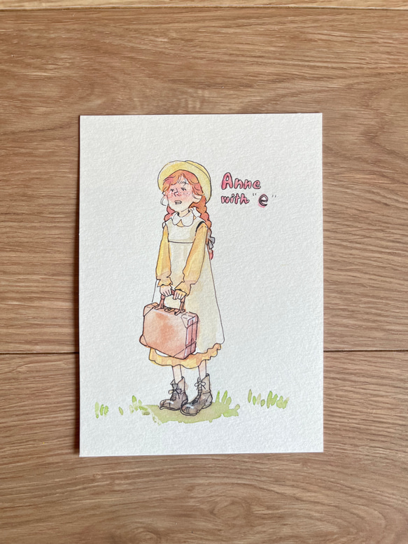 赤毛のアン風/オリジナルポストカード/手書き一点もの イラスト alex