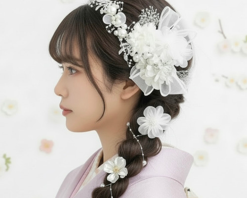 A115 パールカチューシャ 髪飾り 成人式 卒業式 袴 振袖 結婚式 ドライ