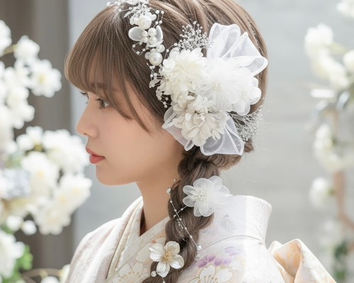 A115 パールカチューシャ 髪飾り 成人式 卒業式 袴 振袖 結婚式 ドライ