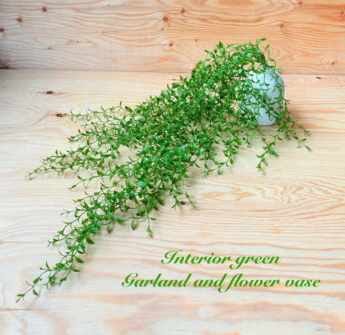 トレンドインテリア　ボリューム　ガーランド　壁掛け　壁　インテリア雑貨　お洒落フラワーベース付き　スタイリッシュ　花瓶