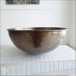 真鍮洗面ボウルwolz/BR 洗面器 ウォッシュボウル 水受け 手洗いボウル 手洗い鉢 洗面器 ブラス 鍛造 1枚目の画像