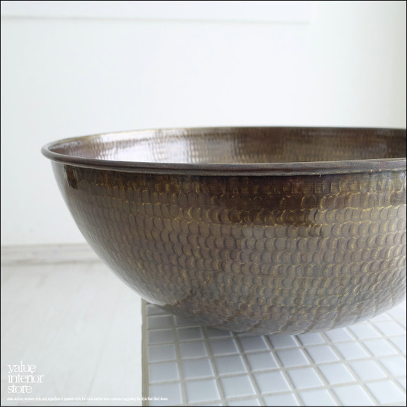 真鍮洗面ボウルwolz/BR 洗面器 ウォッシュボウル 水受け 手洗いボウル 手洗い鉢 洗面器 ブラス 鍛造 6枚目の画像