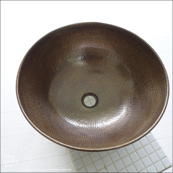 真鍮洗面ボウルwolz/BR 洗面器 ウォッシュボウル 水受け 手洗いボウル 手洗い鉢 洗面器 ブラス 鍛造 4枚目の画像