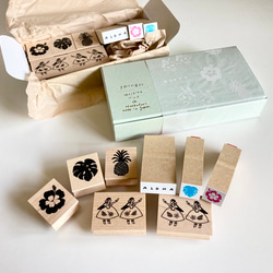 ALOHA Box・8個セット【ラバースタンプ】おまけカード付き 1枚目の画像