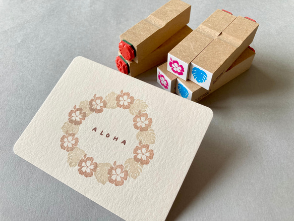 ALOHA Box・8個セット【ラバースタンプ】おまけカード付き 9枚目の画像