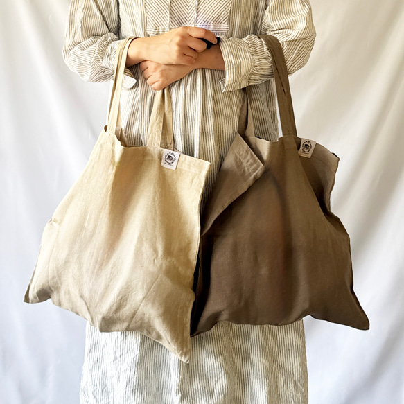 珈琲染めリネントートバッグ トートバッグ 染めもの・峯の小屋 通販