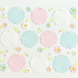 クラフトパンチのカード(5.7cm)とお花のセット〜デイジー 寄せ書き