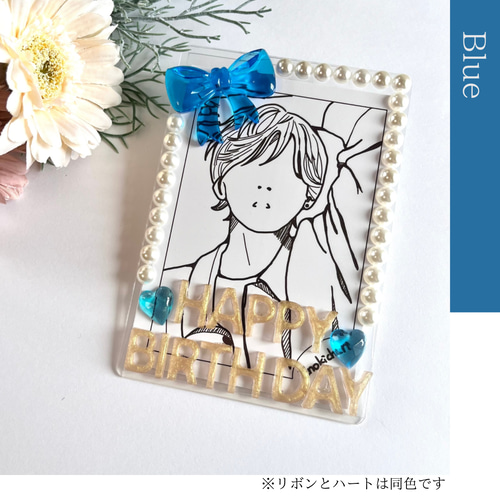 硬質ケースデコ B7 花束 メンカラ 硬質ケースデコ 桜フレーム B7 L版