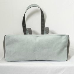 【縦長XLサイズ】水色　グレー　倉敷帆布使用　バッグ　akaneko  肩掛けトートバッグ　大きめバッグ 7枚目の画像
