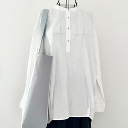 【縦長XLサイズ】水色　グレー　倉敷帆布使用　バッグ　akaneko  肩掛けトートバッグ　大きめバッグ 2枚目の画像